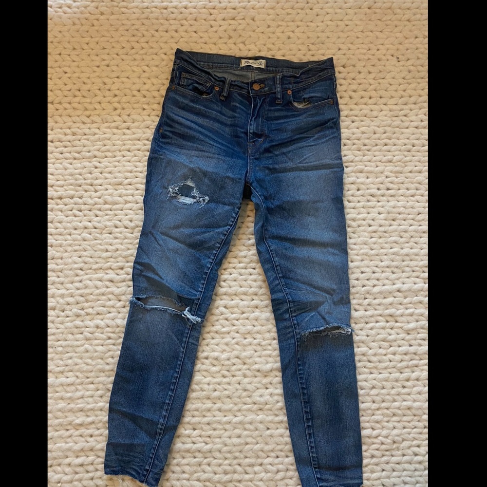 Madewell ripped high waisted skinny jeans